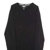 DKNY Womens Jumper Black Tight Knit M
