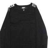 DKNY Mens Jumper Black Tight Knit Viscose M
