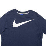 NIKE Cropped Womens T-Shirt Blue XL