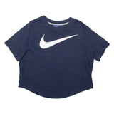 NIKE Cropped Womens T-Shirt Blue XL
