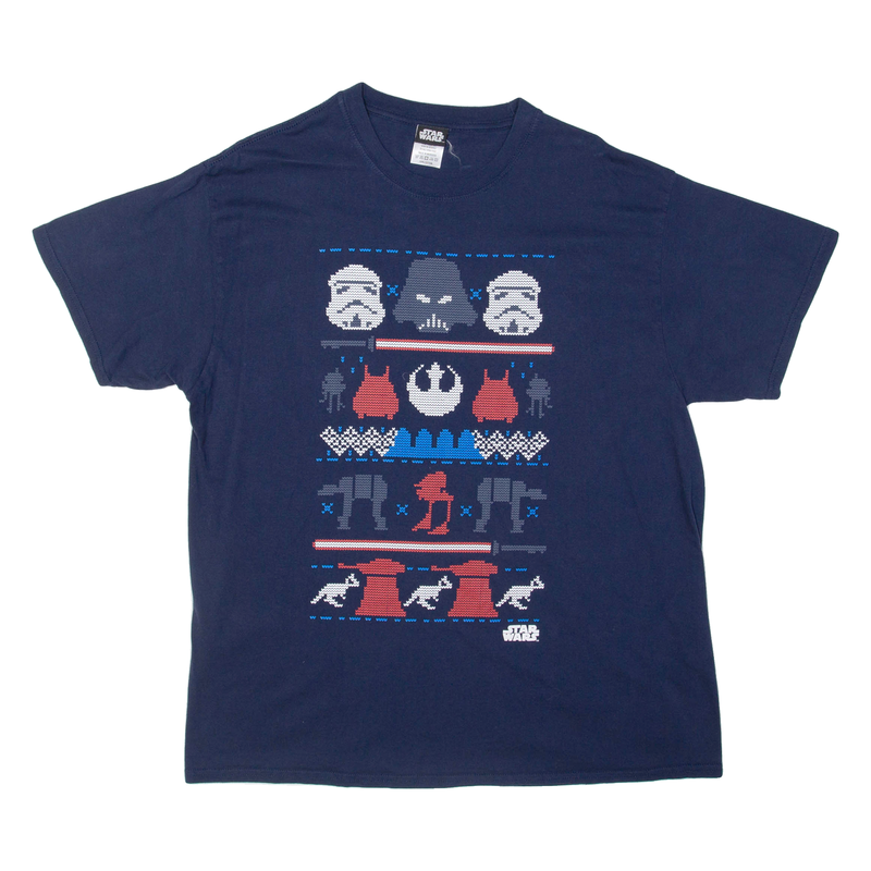 STAR WARS Mens T-Shirt Blue XL
