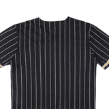 KARL KANI Button Up Striped Mens Jersey Black V-Neck S