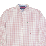 TOMMY HILFIGER Mens Shirt Red Check Long Sleeve L