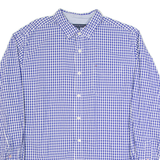 TOMMY HILFIGER Mens Shirt Blue Gingham Long Sleeve L