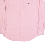 IZOD LACOSTE Mens Plain Shirt Pink Long Sleeve M