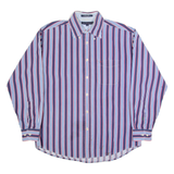 TOMMY HILFIGER Mens Shirt Blue 90s Striped Long Sleeve M