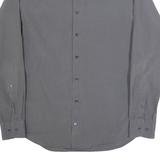 TOMMY HILFIGER Fitted Mens Plain Shirt Grey Long Sleeve M