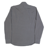 TOMMY HILFIGER Fitted Mens Plain Shirt Grey Long Sleeve M