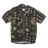 PULL & BEAR Mens Shirt Black Paisley XS