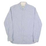 JACK & JONES Mens Shirt Blue Striped Long Sleeve L