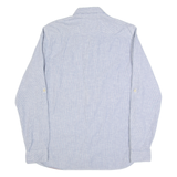 JACK & JONES Mens Shirt Blue Striped Long Sleeve L