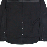 CALVIN KLEIN Slim Fit Mens Plain Shirt Black Long Sleeve XL