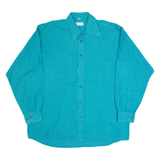 HERREN GLOBUS Mens Shirt Blue 90s Check Long Sleeve M