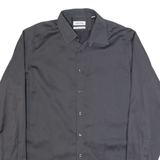 CALVIN KLEIN Mens Plain Shirt Grey Long Sleeve M