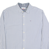 HILFIGER DENIM Mens Shirt Blue Check Long Sleeve XL