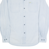 REPLAY Mens Plain Shirt Blue Long Sleeve M