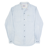 REPLAY Mens Plain Shirt Blue Long Sleeve M