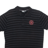 CONVERSE Mens Polo Shirt Black Striped L