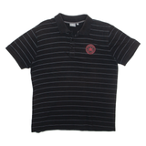CONVERSE Mens Polo Shirt Black Striped L