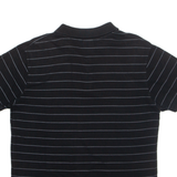 CONVERSE Mens Polo Shirt Black Striped L