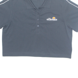 ELLESSE Cropped Womens Polo Shirt Blue UK 18
