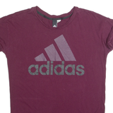 ADIDAS Womens T-Shirt Maroon S