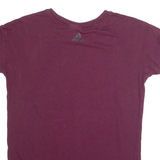 ADIDAS Womens T-Shirt Maroon S