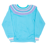 PEGGY STEGEMILLER Icelandic Style Womens Sweatshirt Blue 90s M