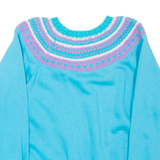 PEGGY STEGEMILLER Icelandic Style Womens Sweatshirt Blue 90s M