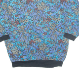 TEDDY Floral Short Sleeve Womens Sweatshirt Blue 90s L