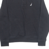 NAUTICA Mens Sweatshirt Black Button Neck S