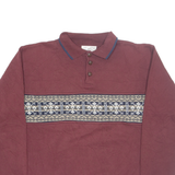 GRAND PALMER Mens Sweatshirt Maroon Button Neck M