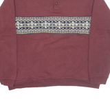 GRAND PALMER Mens Sweatshirt Maroon Button Neck M