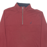 NAUTICA Mens Sweatshirt Maroon 1/4 Zip XL