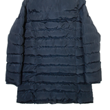 KANGOL Womens Puffer Jacket Blue Hooded UK 8