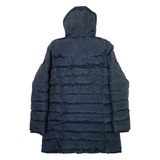 KANGOL Womens Puffer Jacket Blue Hooded UK 8