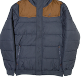 KANGOL Mens Puffer Jacket Grey Hooded M