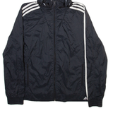 ADIDAS Womens Track Jacket Black Hooded UK 14