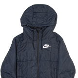 NIKE Mens Puffer Jacket Grey Hooded XS