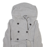ZARA Womens Overcoat Jacket Grey Wool Hooded XS
