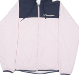 CHAMPION Womens Windbreaker Jacket Pink Hooded Colourblock M