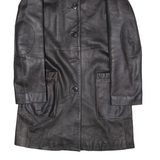 MAX&CO Womens Trench Coat Black Leather UK 8