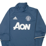 ADIDAS Manchester United FC Mens Sweatshirt Blue High Neck M