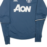 ADIDAS Manchester United FC Mens Sweatshirt Blue High Neck M