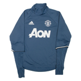 ADIDAS Manchester United FC Mens Sweatshirt Blue High Neck M