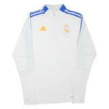 ADIDAS Real Madrid Mens Sweatshirt White 1/4 Zip M