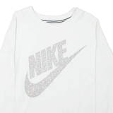 NIKE Womens Sweatshirt White Crew Neck M