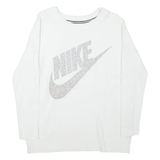 NIKE Womens Sweatshirt White Crew Neck M
