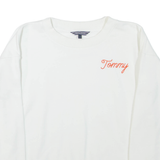 TOMMY HILFIGER Womens Sweatshirt White Crew Neck S