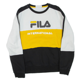 FILA Colourblock Mens Sweatshirt Black Crew Neck M
